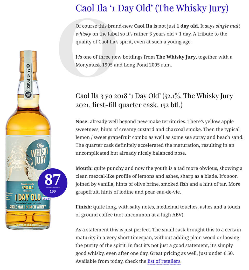The Whisky Jury Caol Ila 1day