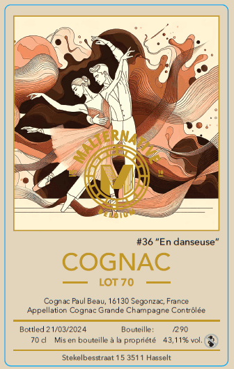 Malternative #36 "En danseuse" Cognac Grande Champagne Paul Beau Lot 70 43.1%:圖片 2