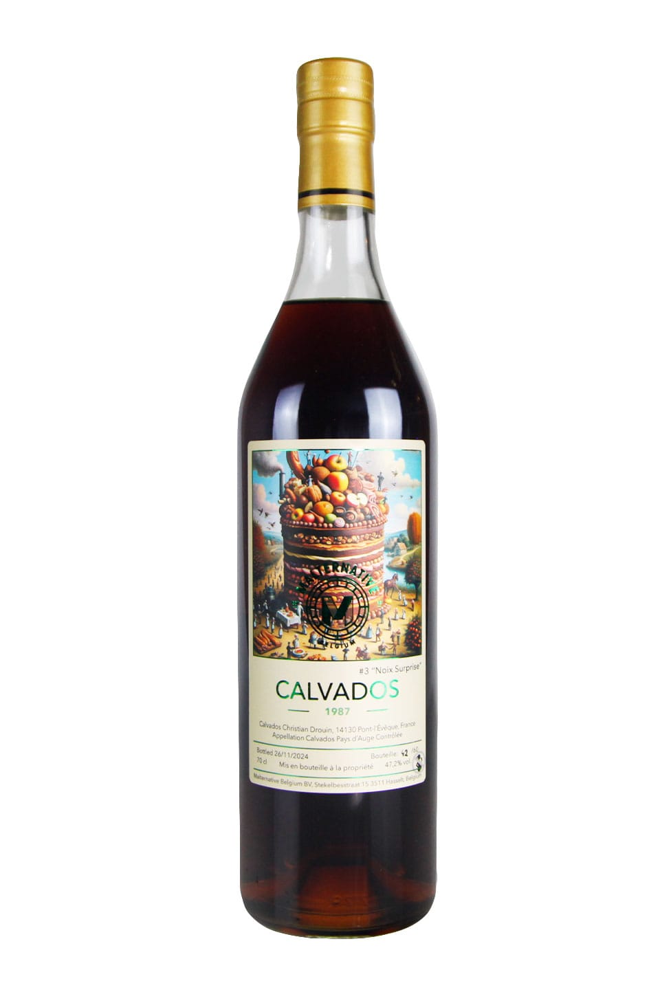Malternative, Calvados #3, "Noix Surprise", Christian Drouin, Calvados Pays d'Auge, 1987, 2024, 47.2%
