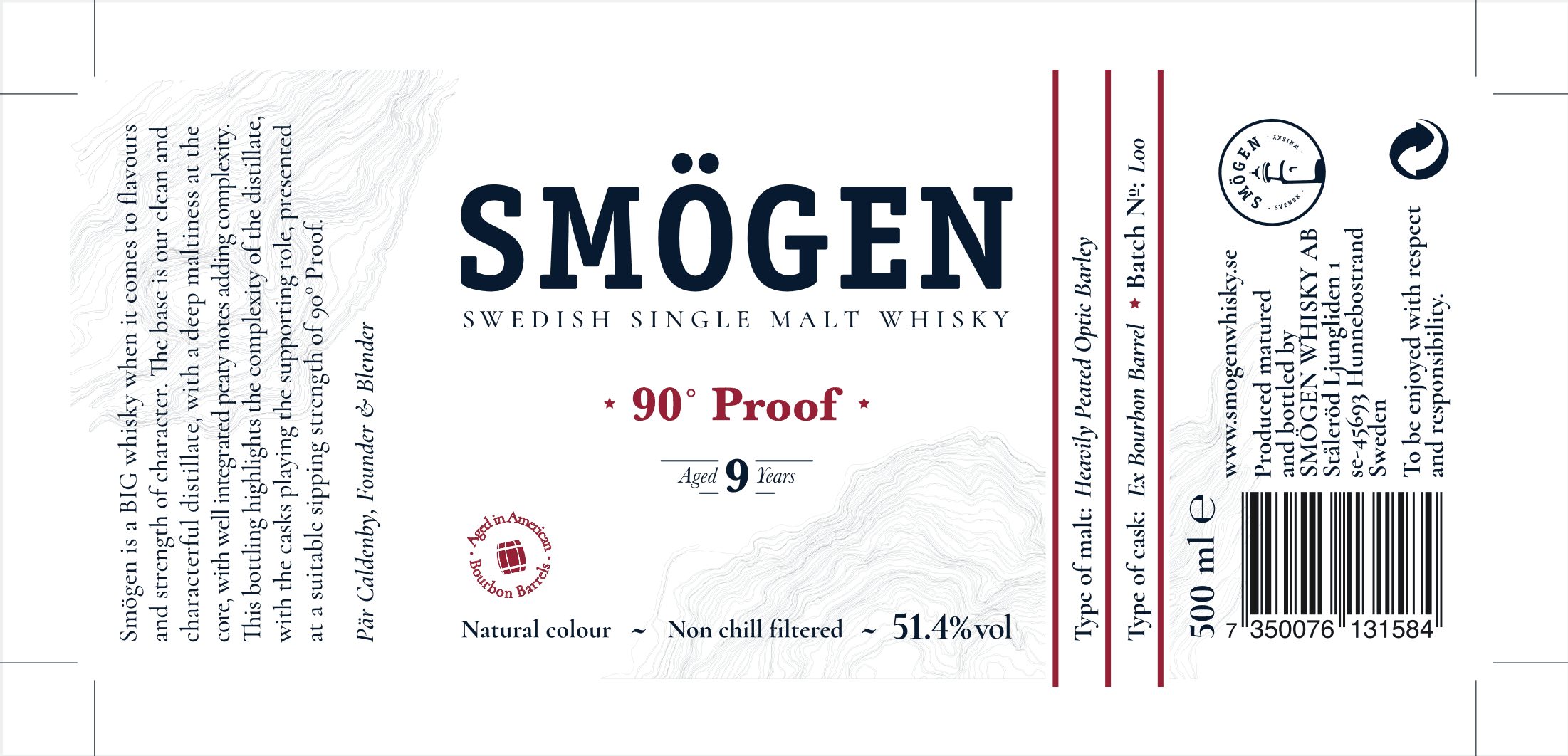 Smögen 90° Proof 9yo Ex Bourbon Barrel 51.4%:圖片 2