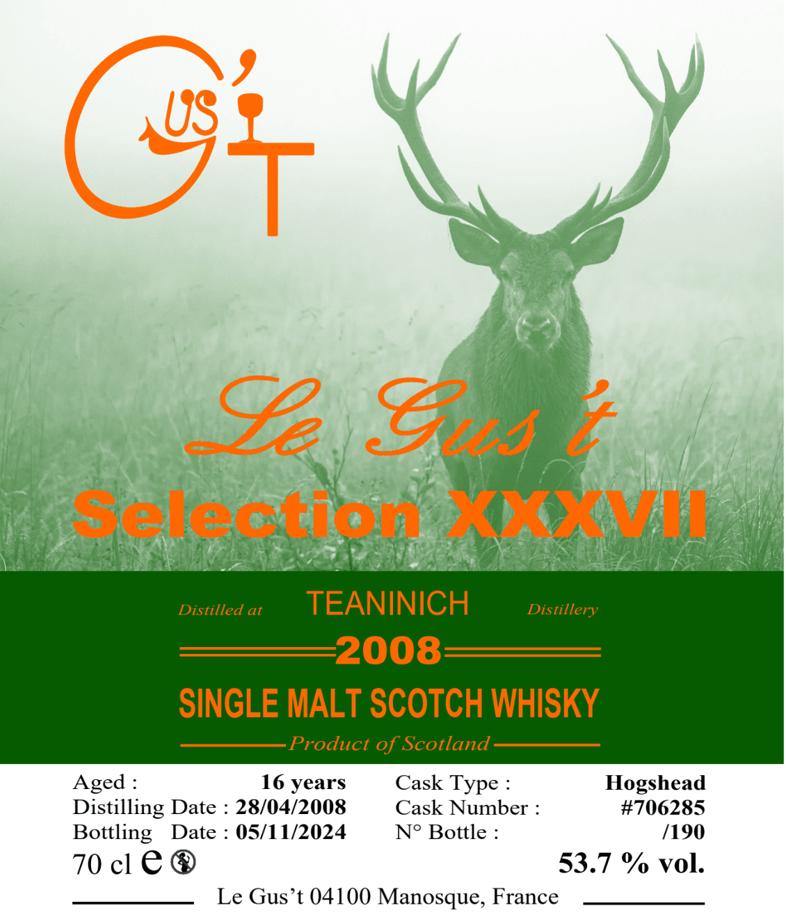 Le Gus't Teaninich 2008 16yo Hogshead 53.7%:圖片 2