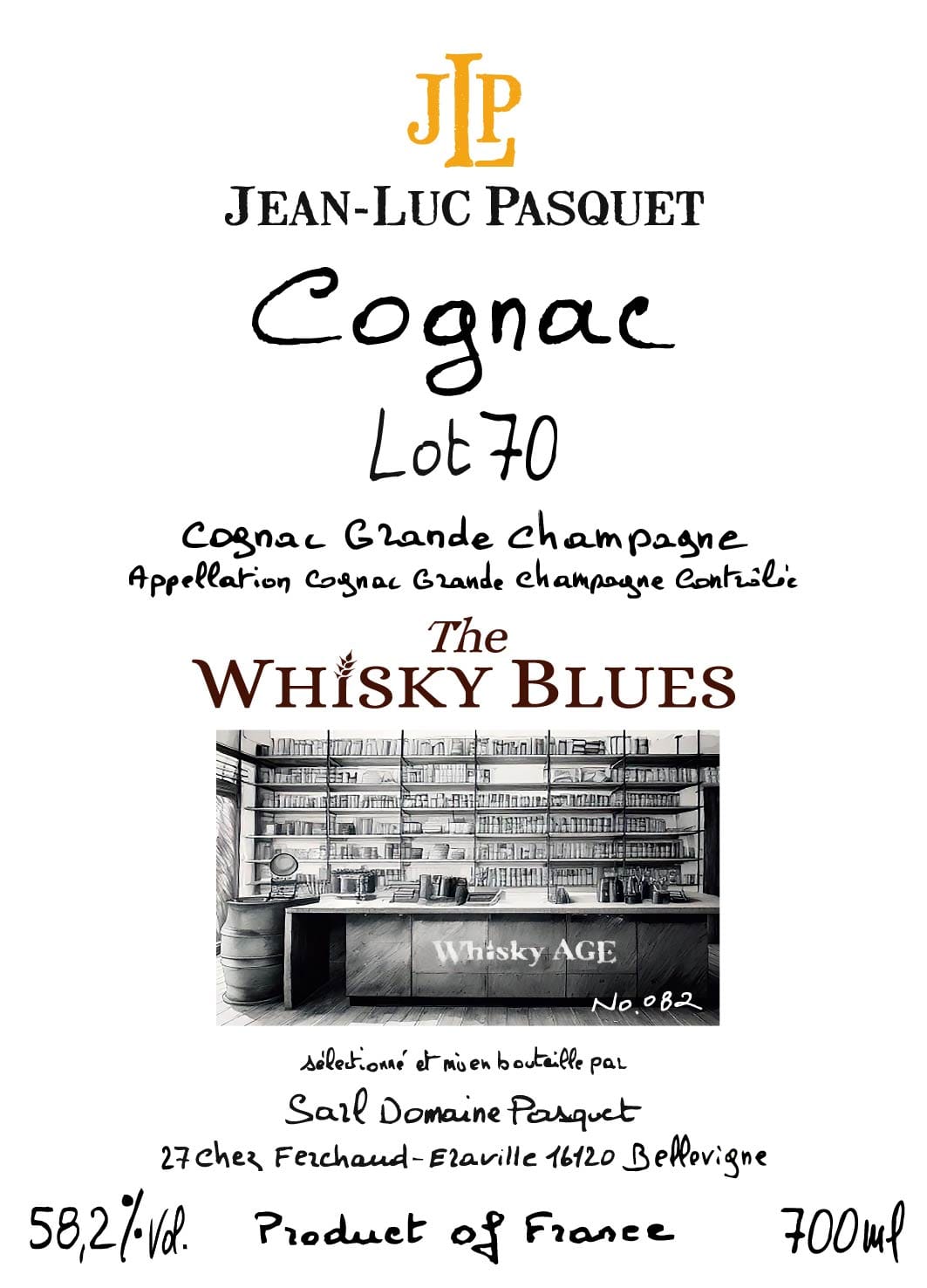 The Whisky Blues No.082 Jean-Luc Pasquet Cognac Grande Champagne Lot70 58.2%:圖片 3