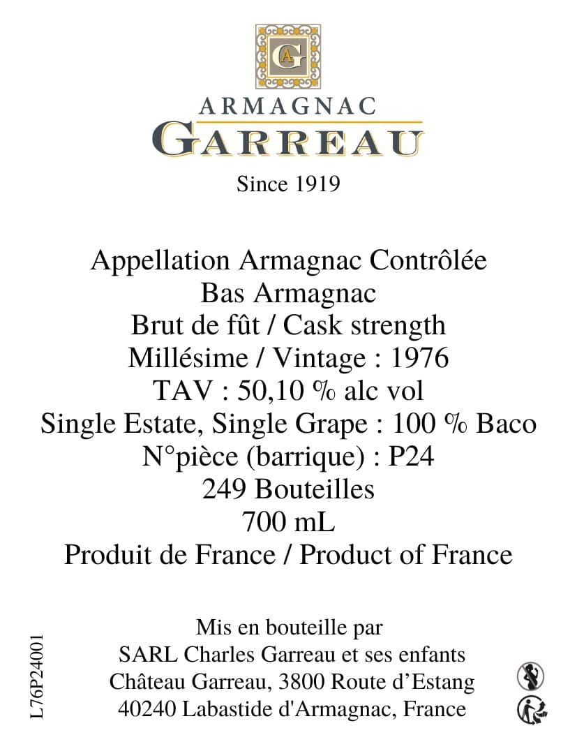 The Whisky Jury Château Garreau 1976 2025 50.1%:圖片 2