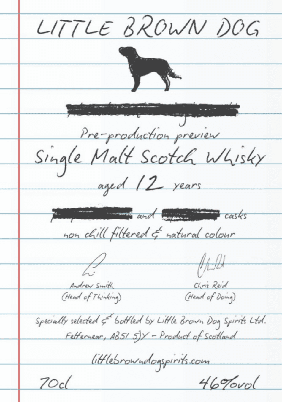 Little Brown Dog Aberdeenshire Single Malt 12yo 60% 1st fill bourbon and 40% sherry (PX and oloroso, refill and 1st fill), 46%:圖片 2