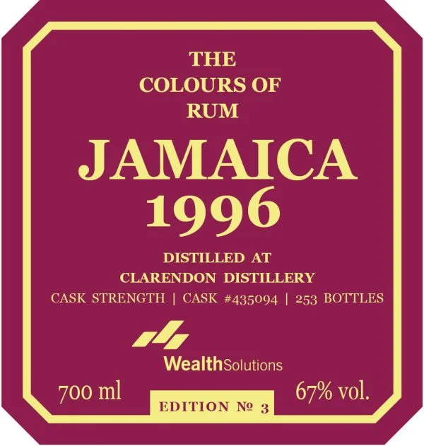 The Colours of Rum Jamaica edition No. 3 Clarendon 25yo 1996 67% - 画像 (3)
