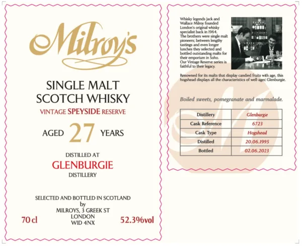 Milroy's of Soho Glenburgie Vintage 1995 27yo 52.3%：圖片 2