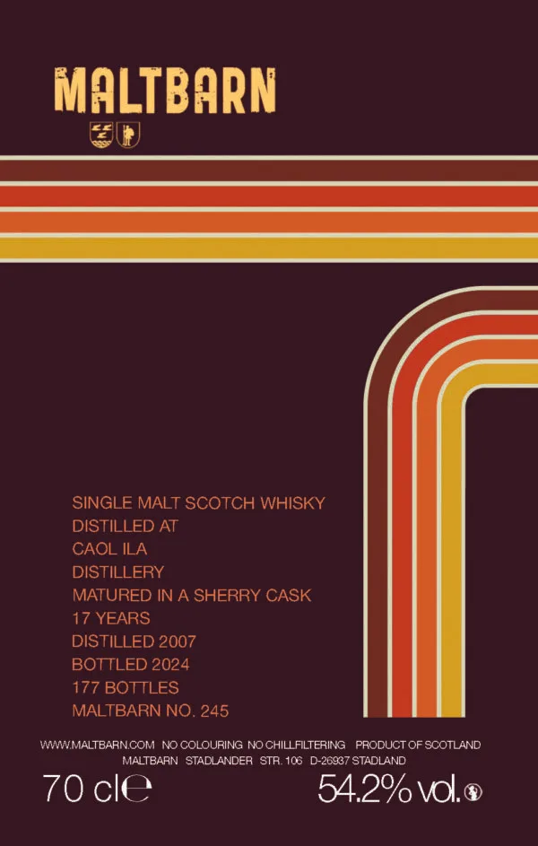 Maltbarn Caol Ila 2007 17yo Sherry 54.2%：圖片 2