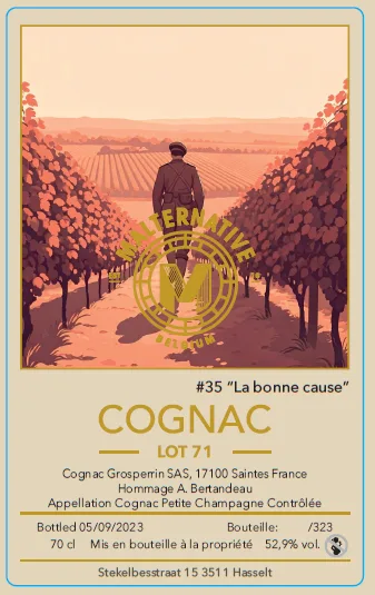 Malternative #35 "La bonne cause" Cognac Petite Champagne Grosperrin Lot 71 52.9% - Image 2