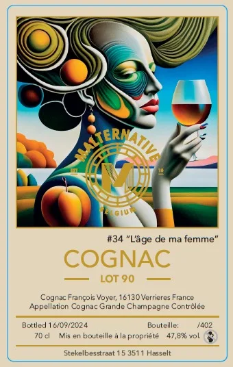 Malternative #34 "L'âge de ma femme" Cognac Grande Champagne François Voyer Lot 90 47.8%：圖片 2