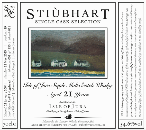 Stewart Whisky Isle of Jura (Peated) 2004 21yo Refill Hogshead 54.6%：圖片 2