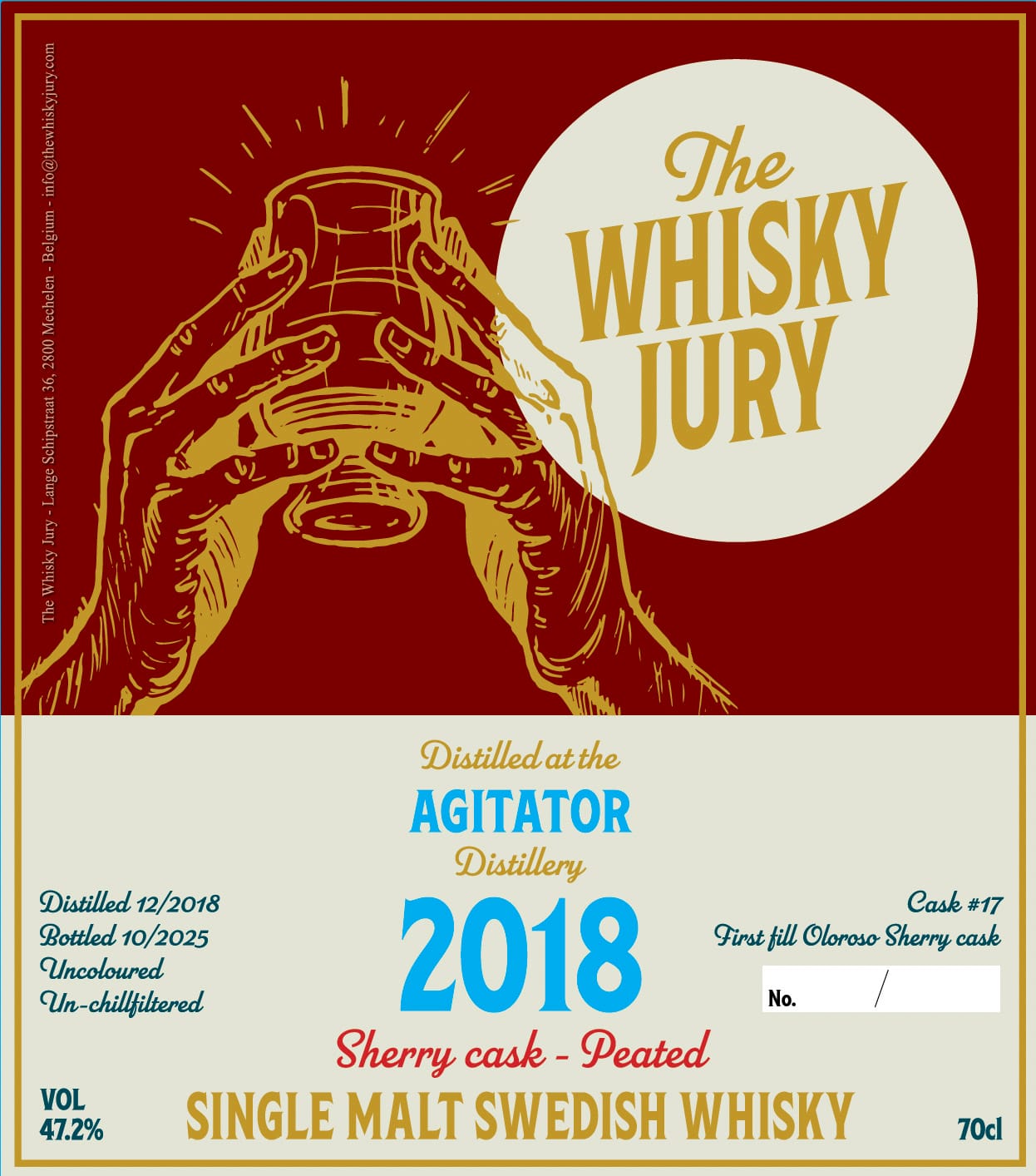 The Whisky Jury Agitator (Peated) 2018 7yo 1st fill Oloroso Sherry cask 47.2% - 画像 (2)