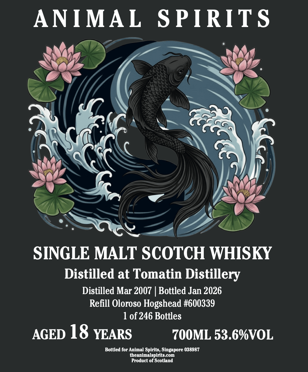 Animal Spirits Tomatin 2007 18yo Refill Oloroso Hogshead 53.6%:圖片 2