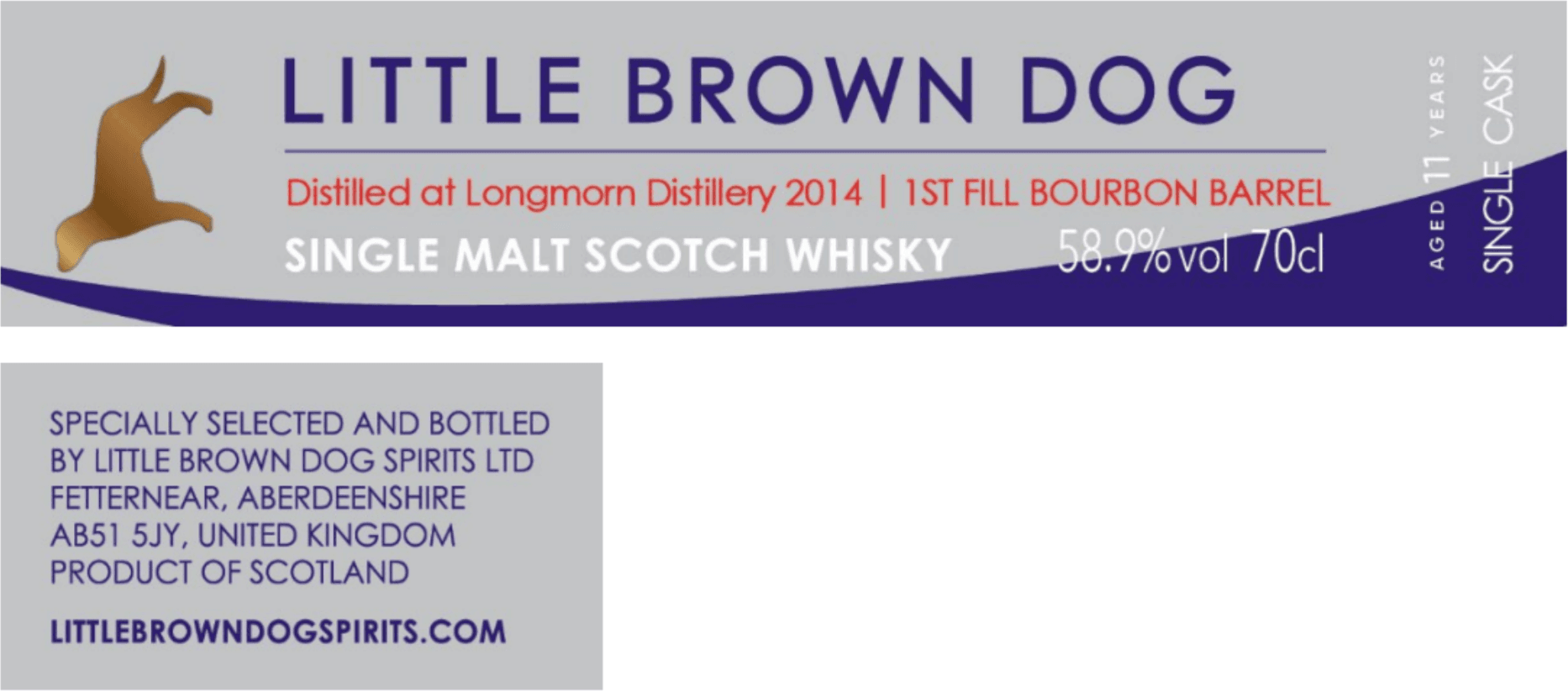 Little Brown Dog Longmorn 2014 11yo 1st fill Bourbon Barrel 58.9%:圖片 2