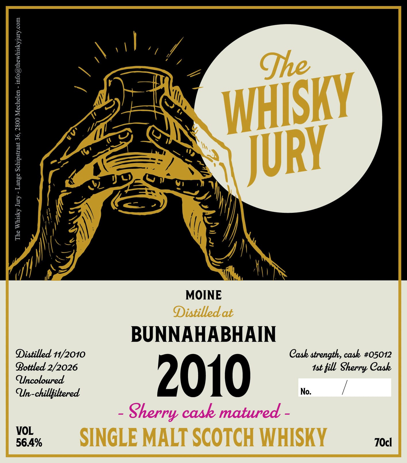 The Whisky Jury Bunnahabhain (Moine) 2010 15yo 1st fill Sherry Cask 56.4% - 이미지 2
