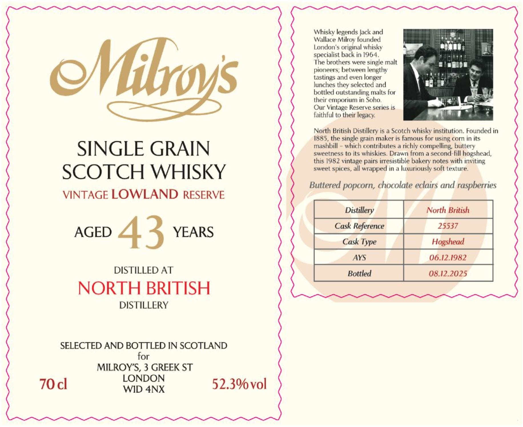 Milroy's of Soho North British 1982/12/6 43yo Hogshead 52.3%:圖片 2